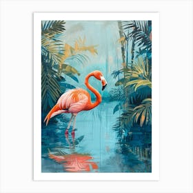 Greater Flamingo Pakistan Tropical Illustration 3 Art Print