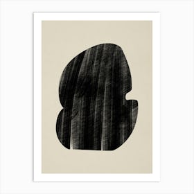 Black Bold Object On Beige 06 Art Print