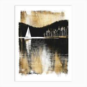 Sailboat On The Lake 1 Art Print