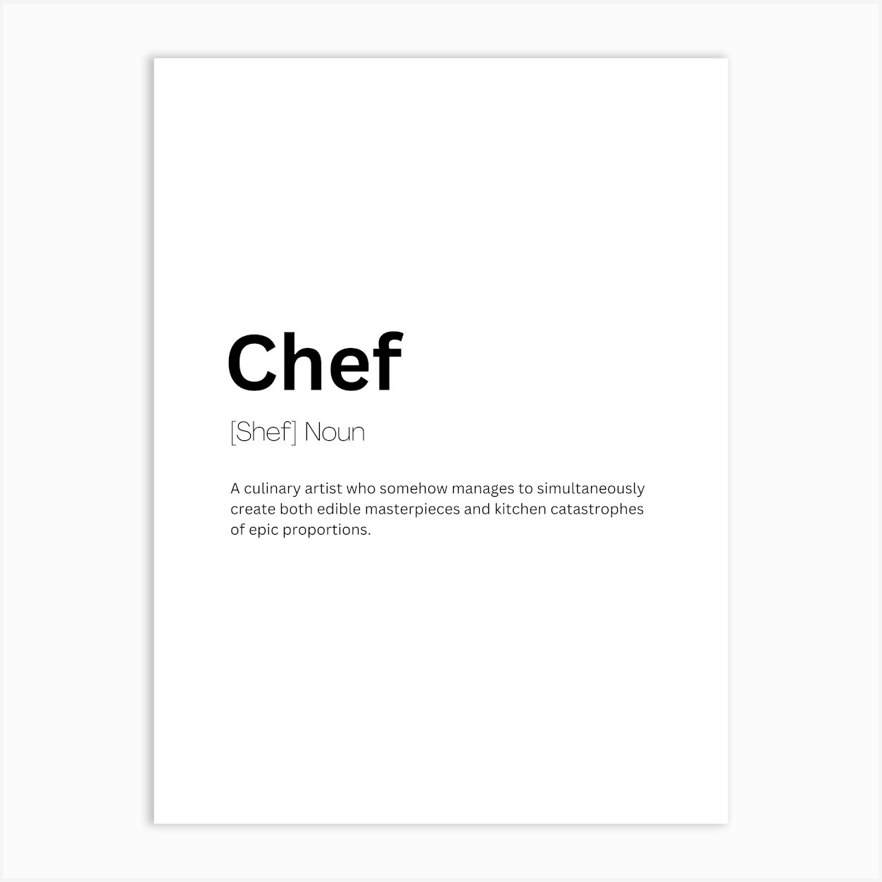 Chef Definition Meaning Art Print by Kaigozen
