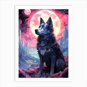 Wolf In Space 1 Art Print