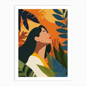 Asian Woman In The Jungle Art Print