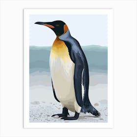 King Penguin Kangaroo Island Penneshaw Minimalist Illustration 1 Art Print