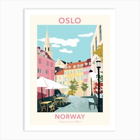 Oslo, Norway, Flat Pastels Tones Illustration 3 Poster Art Print