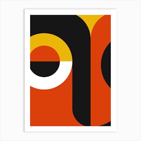 Bauhaus geometric retro poster, 60s poster Art Print