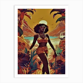 Queen Of The Jungle - African American Woman Art Print