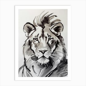 Lion Sketch Art Print