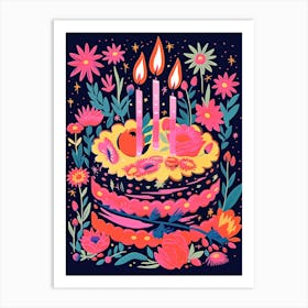 Birthday Cake Illustration 11 Art Print