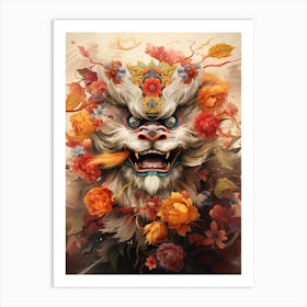 Dragon Dance Chinese Illustration 1 Art Print