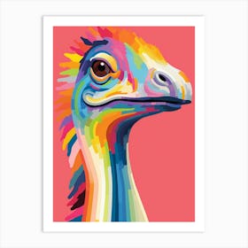 Colourful Dinosaur Therizinosaurus Art Print