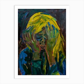 Woman With Yellow Hair Art Print