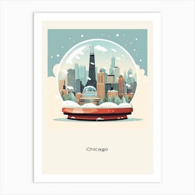 Chicago Usa 2 Snowglobe Poster Art Print