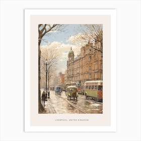 Vintage Winter Poster Liverpool United Kingdom Art Print