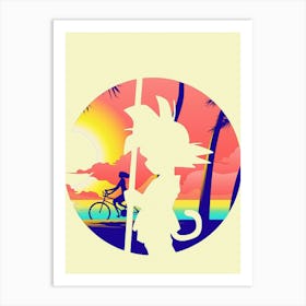 Anime Negative Space ― Hero Misses Home (Goku) Art Print