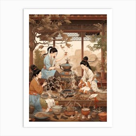 Chinese Tea Culture Vintage Illustration 9 Art Print