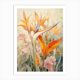 Tropical Plant Painting Bird Of Paradise 4 Art Print