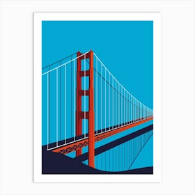 Golden Gate Bridge Blue Art Print