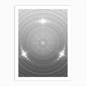 Geometric Glyph in White and Silver with Sparkle Array n.0169 Art Print