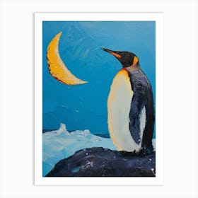 King Penguin Isabela Island Colour Block Painting 3 Art Print