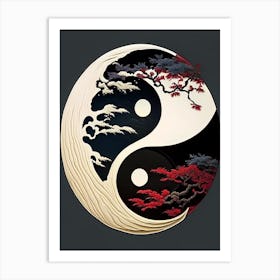 Yin and Yang Symbol 1, Japanese Ukiyo E Style Art Print