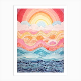 Sunset Over The Ocean 3 Art Print