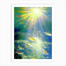 Tancho Sanke Koi Fish Monet Style Classic Painting Art Print