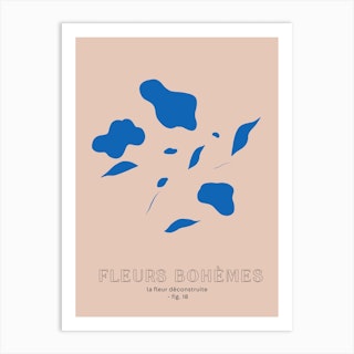 Fleur Bohemes Boho Flowers Blue Art Print