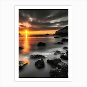 Sunset Over Rocks 16 Art Print