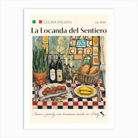 La Locanda Del Sentiero Trattoria Italian Poster Food Kitchen Art Print