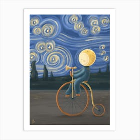 Starry night with Fool Moon Art Print