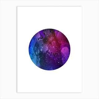 Circular Purple Marble Artwork Art Print