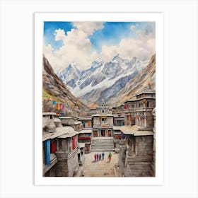 Nepali Village 1 Art Print