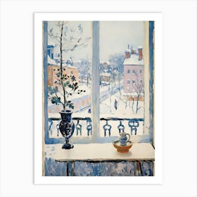 The Windowsill Of Helsinki   Finland Snow Inspired By Matisse 1 Art Print