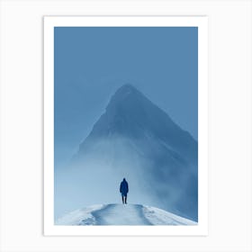 Man Walking In The Snow Art Print