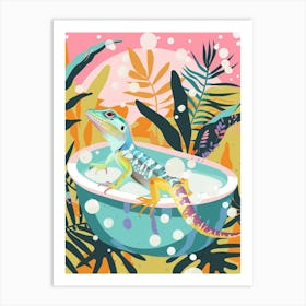 Lizard In The Bathtub Modern Abstract Illustration 1 Art Print