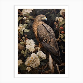 Dark And Moody Botanical Hawk 4 Art Print