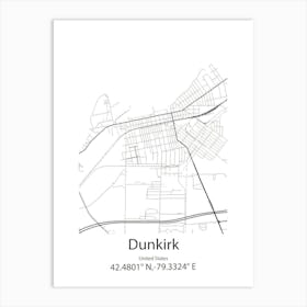 Dunkirk,United States Minimalist Map 1 Art Print