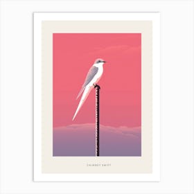 Minimalist Chimney Swift 1 Bird Poster Art Print