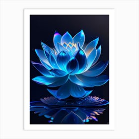 Blue Lotus Holographic 5 Art Print