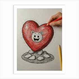 Heart Drawing 17 Art Print