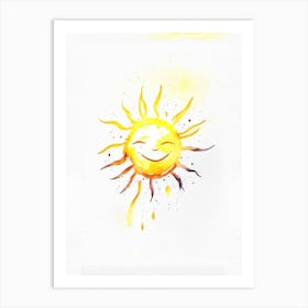 Smiling Sun 1 Symbol Minimal Watercolour Art Print