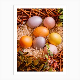 Easter Eggs In A Basket 17 Art Print