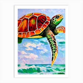 Green Sea Turtle Matisse Inspired Art Print