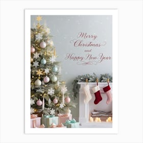 Merry Christmas And Happy New Year 3 Art Print