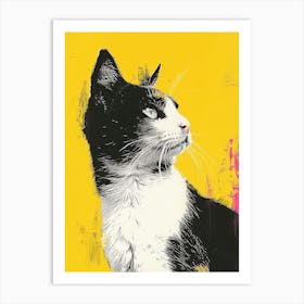 Polaroid Style Cat Portrait 4 Art Print