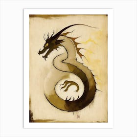 Dragon Symbol 1, Abstract Painting Art Print