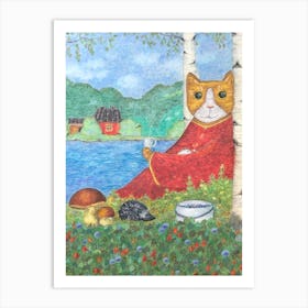 Cat In The Woods Art Print