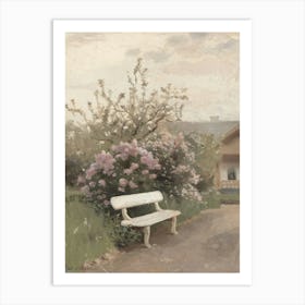 Bench In The Garden 3 Art Print