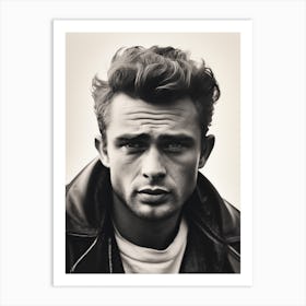 Black And White Photograph Of James Dean Art Print