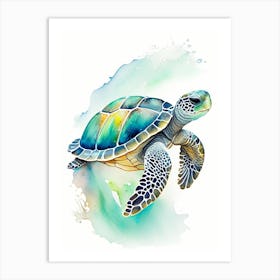 Conservation Sea Turtle, Sea Turtle Watercolour 1 Art Print